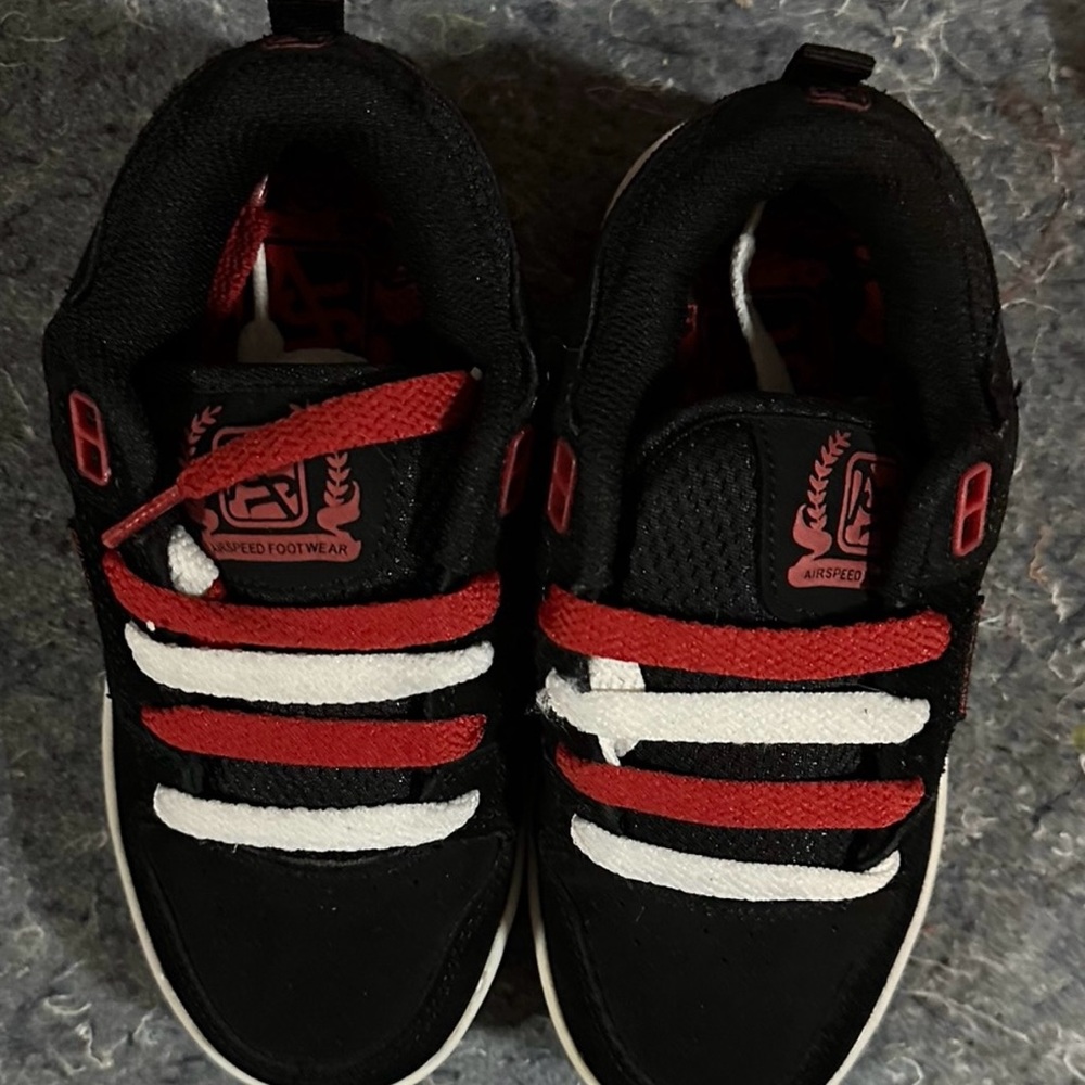 Airspeed Footware Kids Black and Red Sneakers
